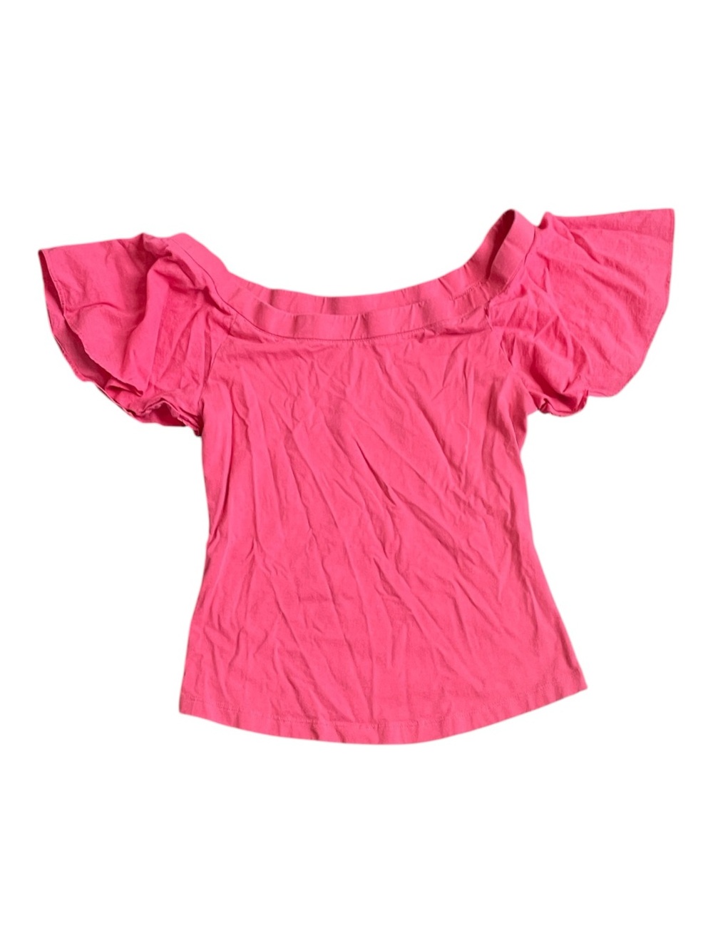 Maeve Anthropologie Off-The-Shoulder Flutter Blouse Top Shirt Pink Women’s XS